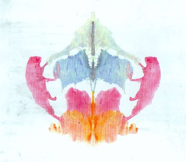 Rorschach card VIII, a multicoloured inkblot